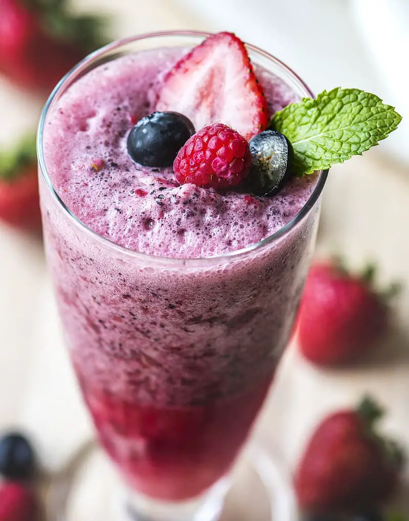 Vegan Sugar Free Triple Berry Smoothie Recipe With Coconut Milk