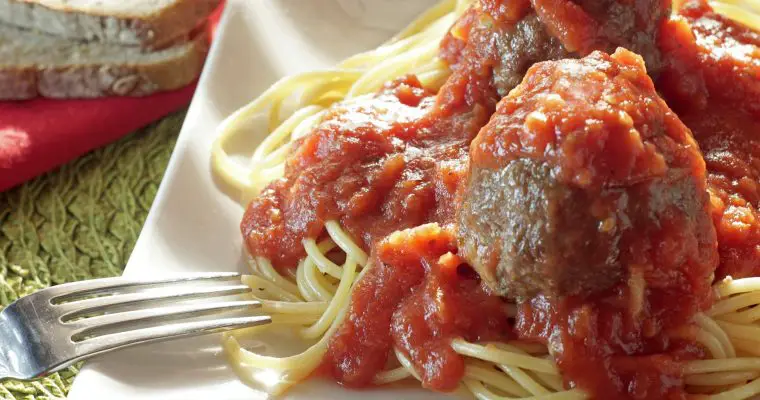 Easy Homemade Spaghetti and Baked Meatballs Recipe