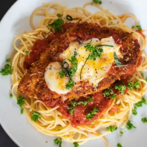 chicken parmesan with spaghetti