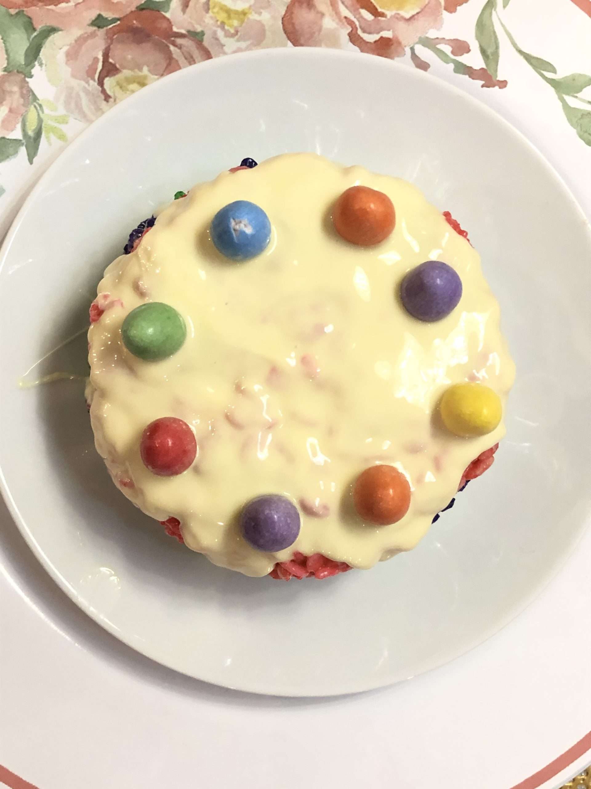 Easy Easter Rainbow Rice Krispie Cake Recipe Gimme Yummy