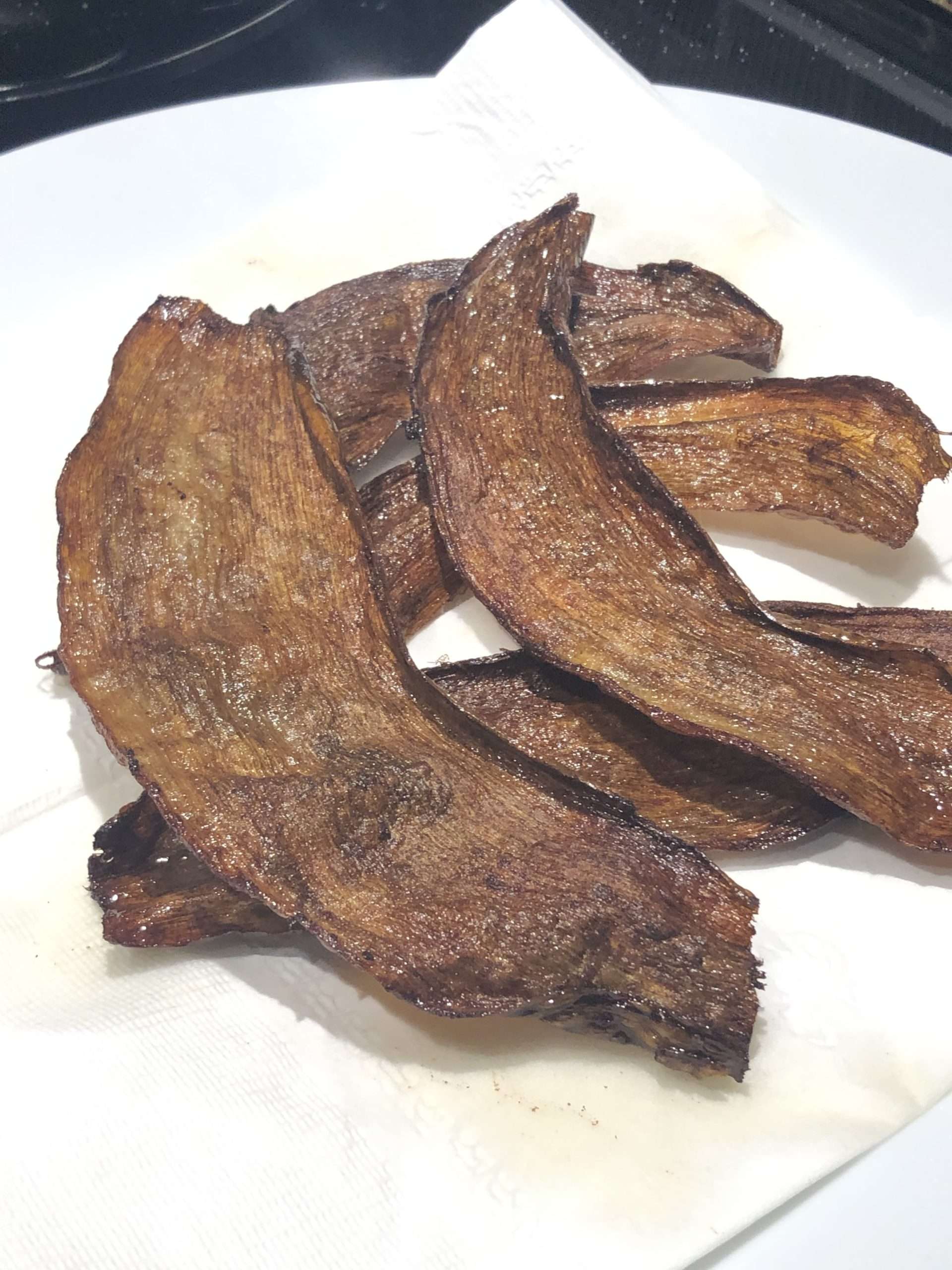 The Best Vegan Crispy Bacon Recipe Made With Banana Peel Gimme Yummy