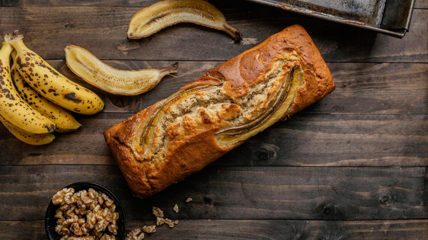 Eggless Vegan Banana Bread Recipe With Oil And Walnuts