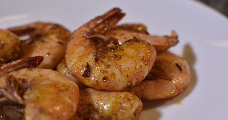 Garlic Prawns with white wine and butter