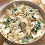 one pot creamy chicken pasta with mushrooms