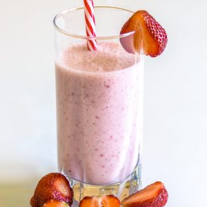 strawberry milkshake with milk