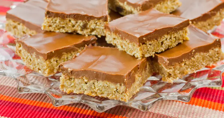Gluten Free No Bake Peanut Butter Oat Bars Recipe