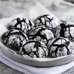 holiday christmas chocolate gluten free crinkle cookies