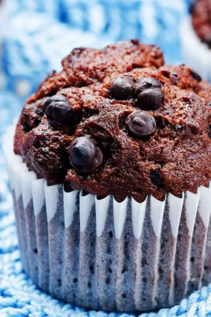 moist double chocolate chip muffins