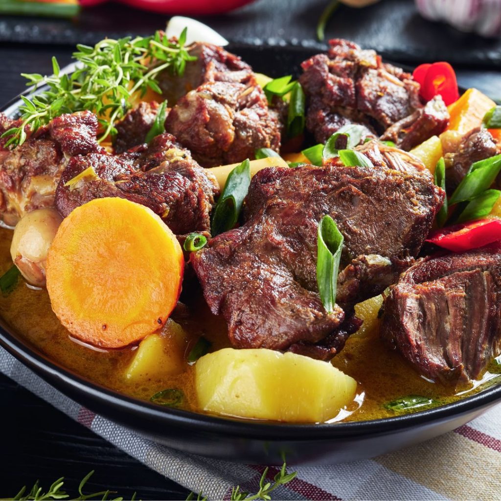 Jamaican Curried Goat with Potatos and Carrots