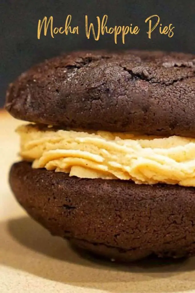 Soft Mocha Whoppie Pie close up mocha cream filling