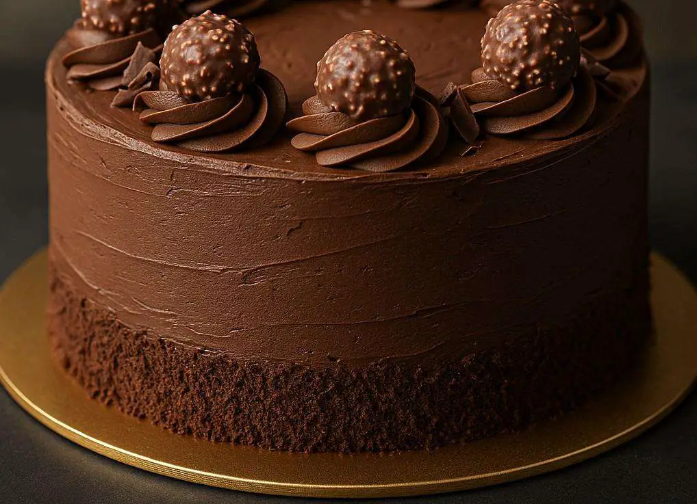 Dark Chocolate Ganache Frosting side view