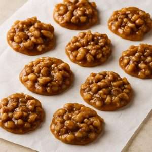 Old Fashioned Nut Brittle with honey and butter